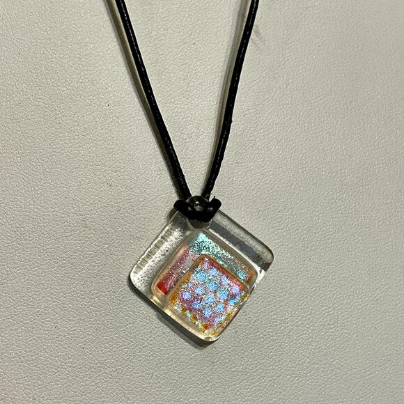 3 for $15CLEARANCE Layered Iridescent Artisan Glass Pendant - Picture 7 of 7